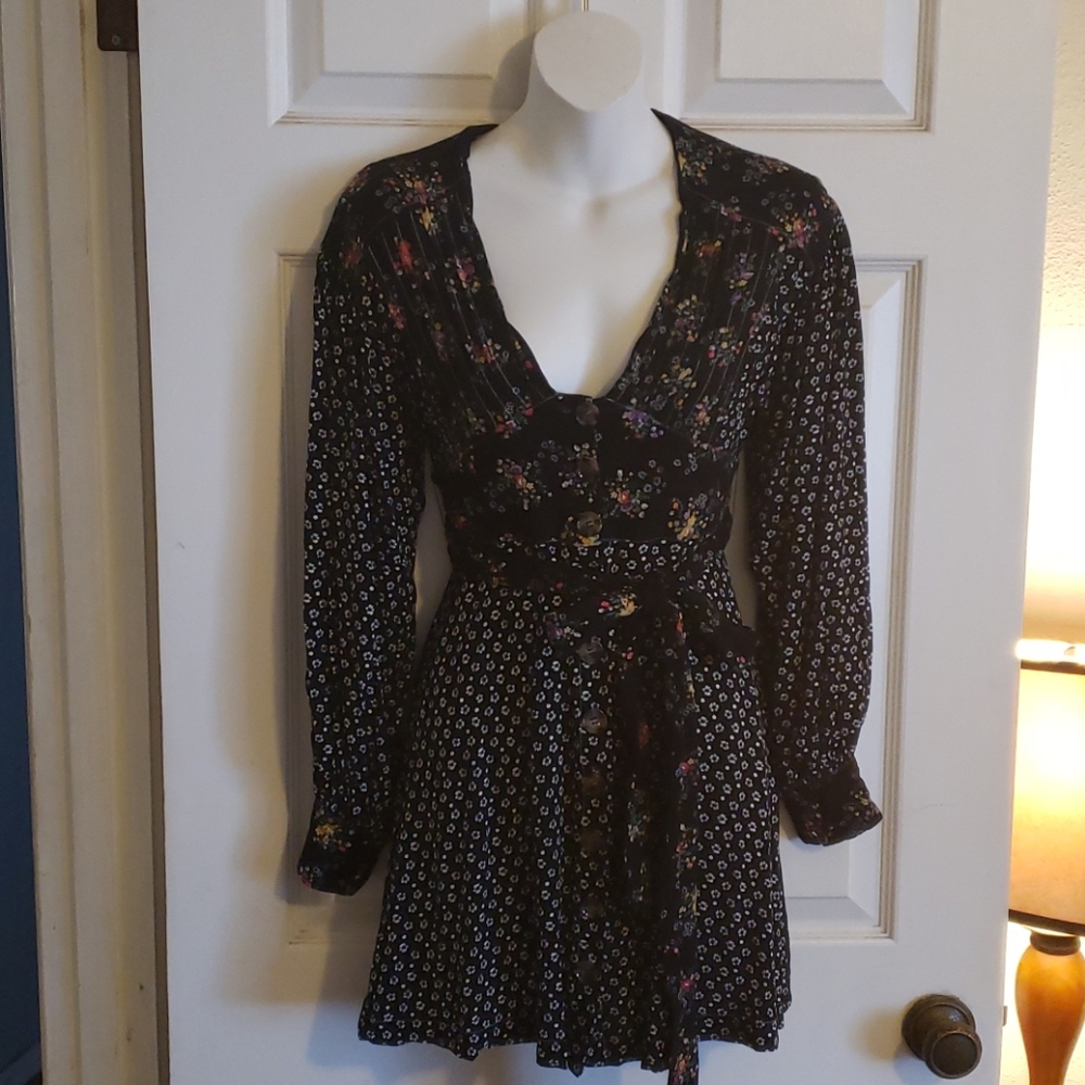 Free People boho long sleeve dress